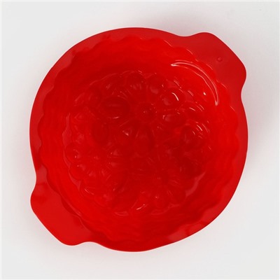 Форма для выпечки Доляна «Корзина», силикон, 26×22,5×9 см, цвет красный