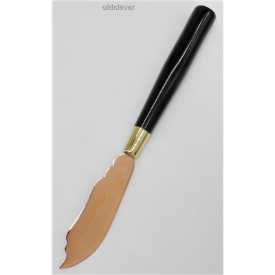 Нож бутербродный медный Ретро, черная ручка МЛ012-3