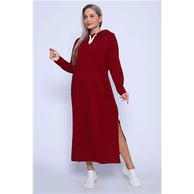 Платье длинное с разрезами - Готэм - 488 - бордо