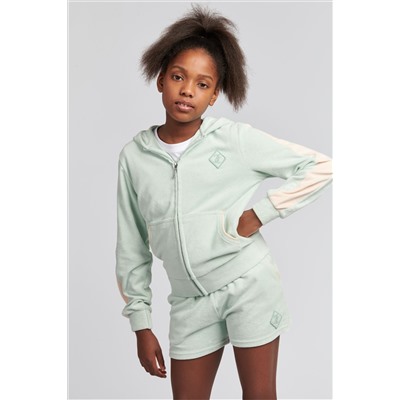 Juicy Couture Girls Blue Towelling Zip-Through Hoodie