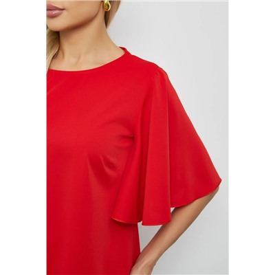Блузка красная с объёмными рукавами