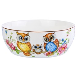 Салатник 20*20*7,5 см 1,7 л "Совушки" NEW BONE CHINA