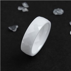 Кольцо керамика «Минимал» огранка ромб, 6мм, цвет белый, 17,5 размер