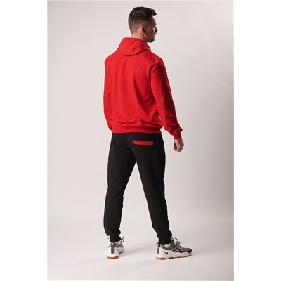 Спортивные брюки М-1241: Чёрный / Красный