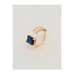 Стильное кольцо с разноцветными блестящими камнями 23WX820019