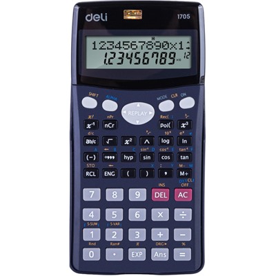 Калькулятор научный Deli E1705,10-р,2 стр,240 фун.,бат.,157x77мм,темн.син