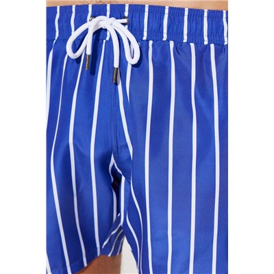 Мужские темно-сине-белые быстросохнущие шорты для плавания стандартного кроя с карманами и узором стандартного кроя
