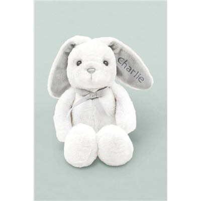 Babyblooms Grey Personalised Bunny With Snuggle Wrap Gift