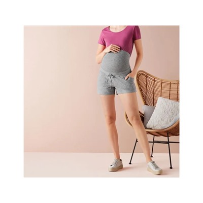 esmara® Damen Umstands-Sweatshorts, niedrige Leibhöhe, mit elastischem Besatz