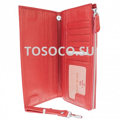 03 9701-1 red кошелек GENUINE LEATHER натуральная кожа 10х20х2