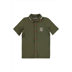 Рубашка для мальчика 6–9 лет цвета хаки 40956741Y31