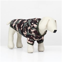 Куртка для собак "Боец" с капюшоном, размер ХL (ДС 38, ОГ 48 см), камуфляж