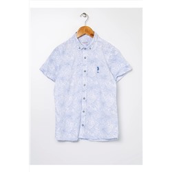 Голубая рубашка с коротким рукавом для мальчика 504555919