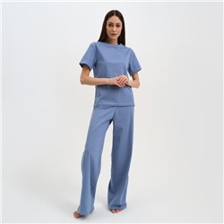 Пижама женская (футболка и брюки) KAFTAN "Basic" размер 40-42, цвет синий