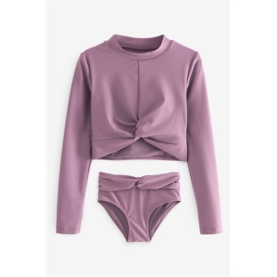 Purple Long Sleeved Bikini (3-16yrs)