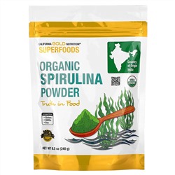 California Gold Nutrition, Superfoods, органический порошок спирулины, 240 г (8,5 унции)