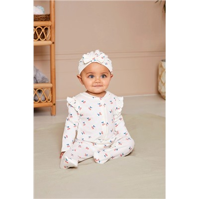 JoJo Maman Bébé Cherry Print Zip Sleepsuit