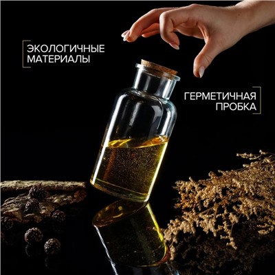 Бутылка стеклянная для соусов и масла с пробковой крышкой Доляна «Парфе», 750 мл, 8×16,5 см