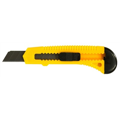 Нож канцелярский 18 мм, с механической фиксацией, желтый INFORMAT