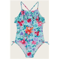 Monsoon Blue Botanical Frill Swimsuit