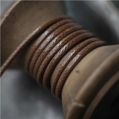 Шнур вощеный, цвет коричневый, 2 мм