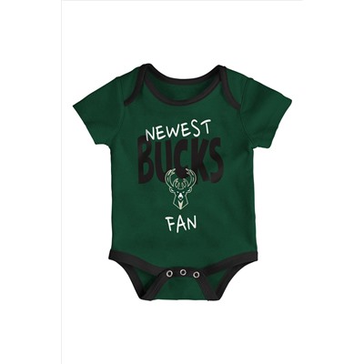 Fanatics Green NBA Milwaukee Bucks Slam Dunk 3pc Bodysuit