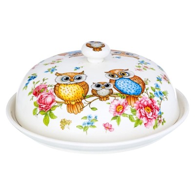 Блинница 23*23*9,5 см "Совушки" NEW BONE CHINA