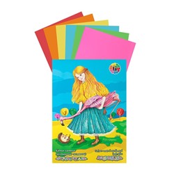 Картон цветной двусторонний А3, 6 листов, 6 цветов "Страна чудес. Фламинго", мелованный