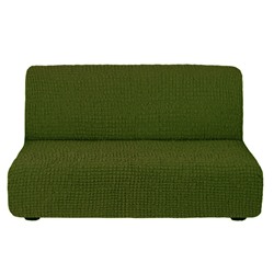 Чехол на трехместный диван, без подлокотников, без юбки, зеленый