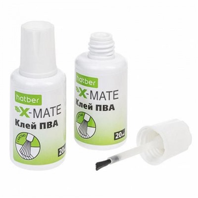 Клей ПВА - 20 мл с кисточкой X-Mate (071923) Хатбер