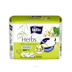 Прокладки женские гигиенические Bella Herbs tilia Komfort softiplait по 10 шт. (для критических дней, 1-й класс, с высокой впитываемой способностью.)