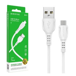 Кабель USB - Micro BOROFONE BX51 (белый) 1м