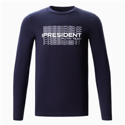 Лонгслив President, XS, синий, 100% хлопок, кул.гладь 150 г/м2