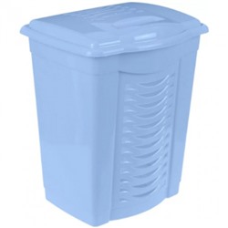 Корзина для белья пластмассовая, голубая, 50 л, 44х36х56 см