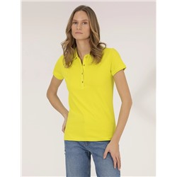 Желтая футболка узкого кроя с воротником-поло