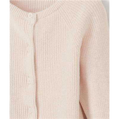 GILET FILLE EN COTON ROSE PÂLE