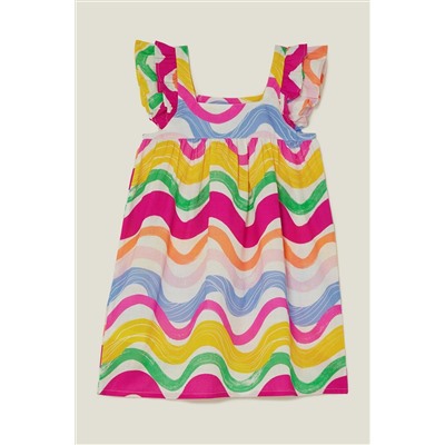 Angels By Accessorize Girls Multi Wavy Stripe Dress