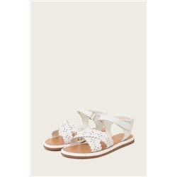 Monsoon Cross-Over Leather White Sandals