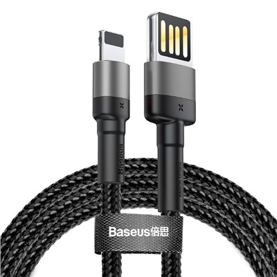 Кабель Baseus Cafule Cable special edition USB For iP 2.4A (CALKLF-GG1) 1m - Grey+Black