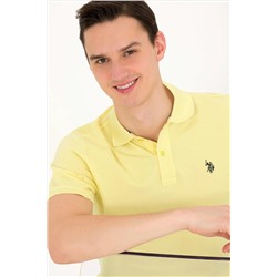 Мужская светло-желтая базовая футболка с воротником-поло Неожиданная скидка в корзине