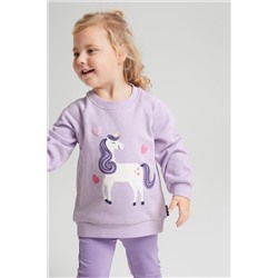 Polarn O Pyret Purple Organic Cotton Unicorn Print Sweatshirt