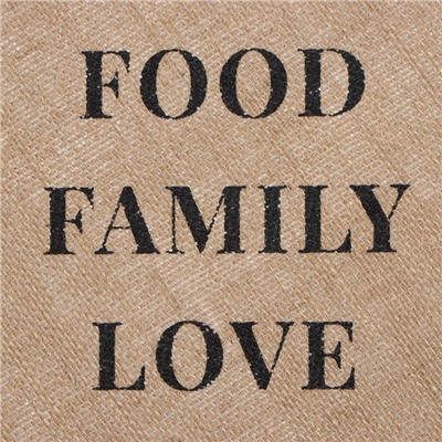 Набор салфеток Этель "Food.Family.Love"- 4шт. d38, джут