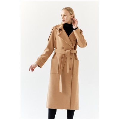 Пальто женское демисезонное 25799 (кэмел)