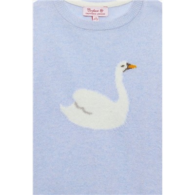 Trotters London Blue Darcey Swan Jumper