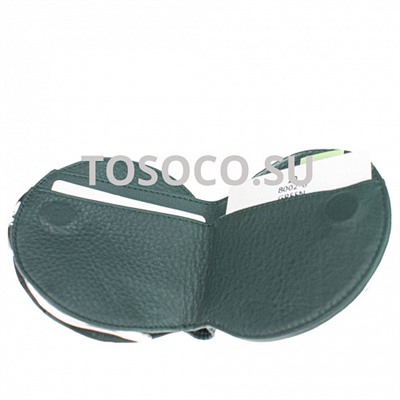 10 8002-4 green кошелек GENUINE LEATHER натуральная кожа 10х10х2