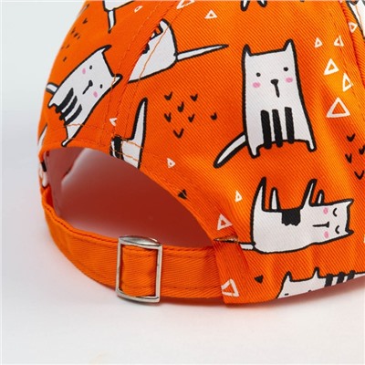 Кепка детская MINAKU "Коты", цвет оранжевый, р-р 50