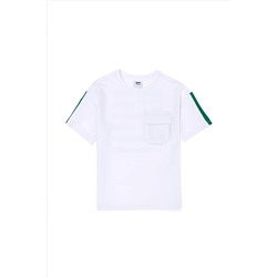Белая футболка оверсайз с круглым вырезом для мальчика Неожиданная скидка в корзине