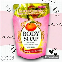 Крем-мыло для тела "Wins Body Soap peach" с экстрактом листьев персика и богатым ароматом МУ 400 мл