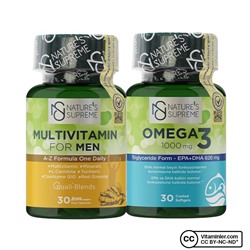 Набор мультивитаминов Nature's Supreme для мужчин + Омега-3