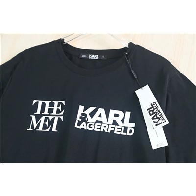 Женская футболка Karl Lagerfel*d с минималистичным принтом и круглым вырезом